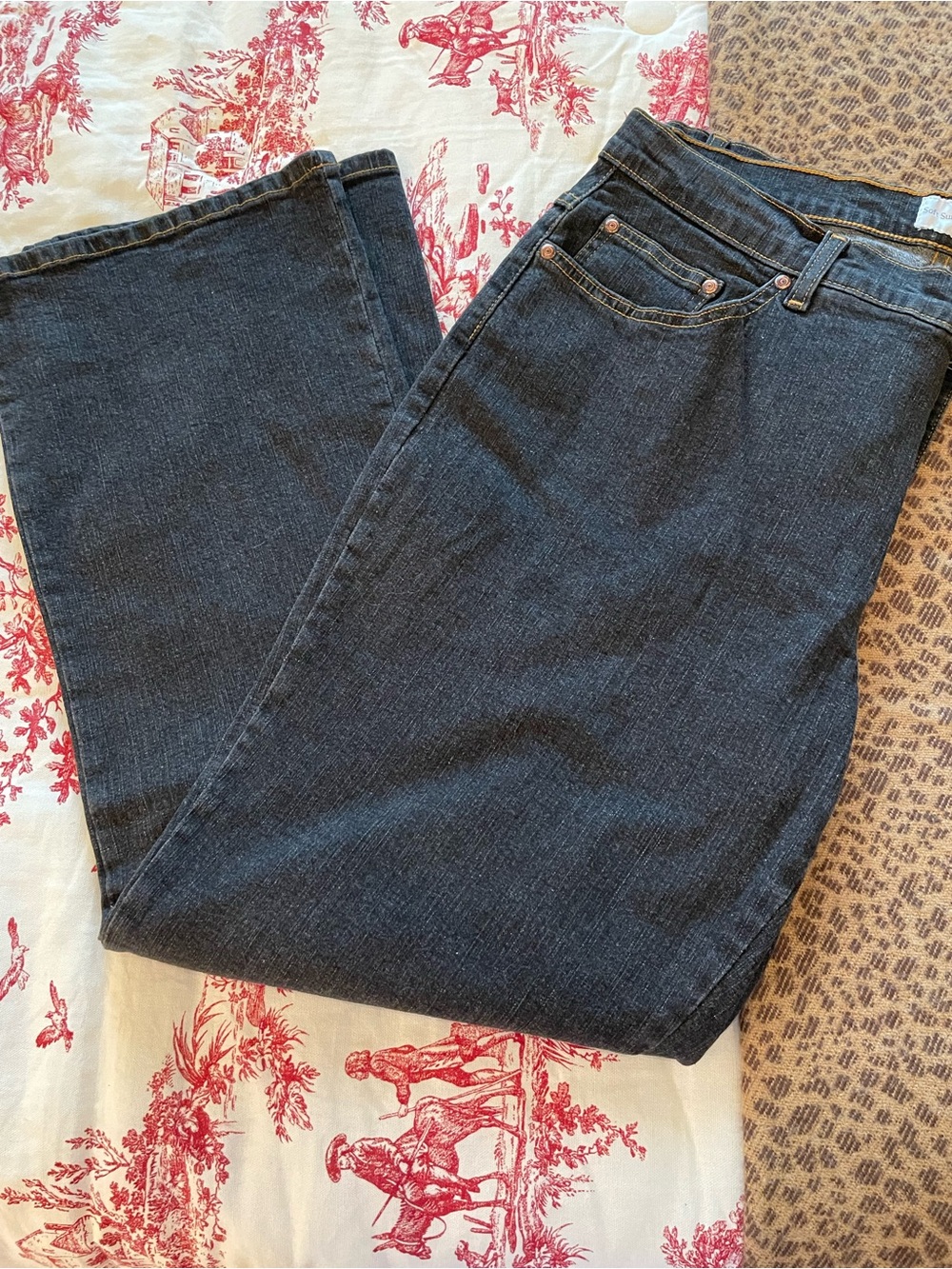 Soft Surroundings Women's Dark Indigo Boot-Cut Jeans
